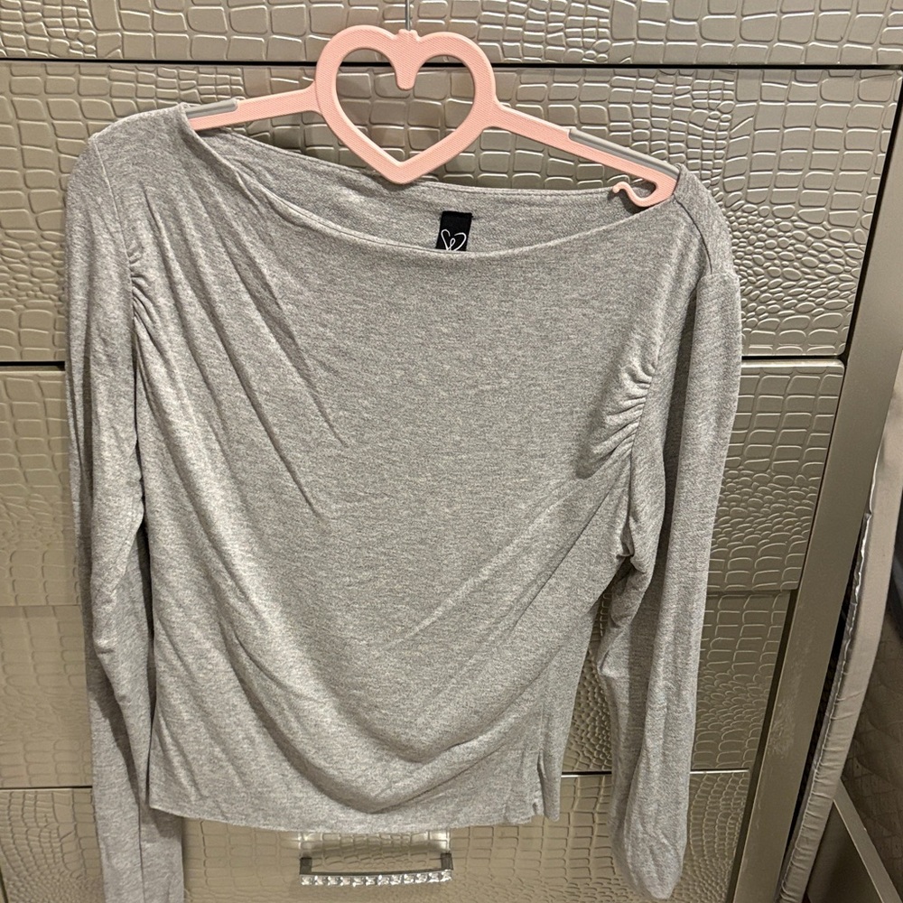 Windsor Light Gray Long Sleeve Top